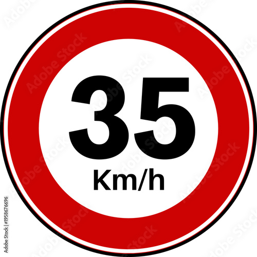 Speed limit 35 traffic sign vector