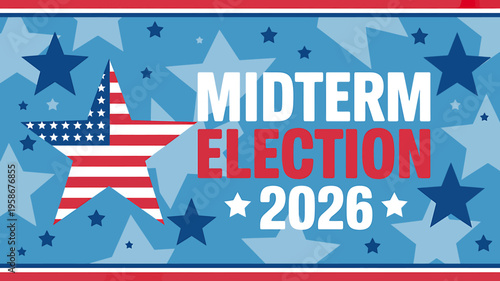 Midterm election 2026 American stars and stripes poster design concept