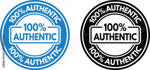 100% Authentic Badge Stamp Vector Set – Certified Original Quality Guarantee Seal Icons