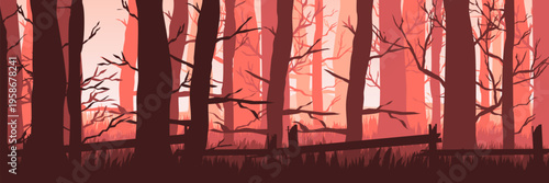 Dramatic barren tree backdrop for corporate seasonal email landing page