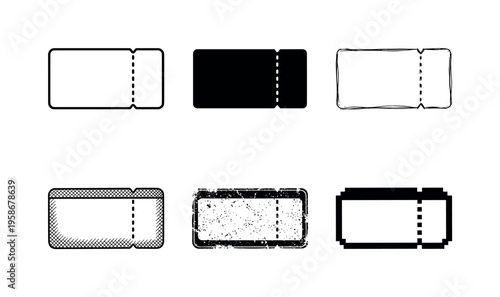 Six rectangular erasers shown in black and white