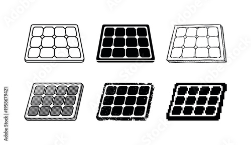 Six trays hold neatly arranged egg cartons
