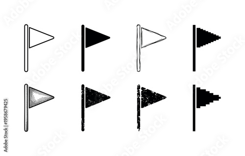 Simple flag icons in black and white