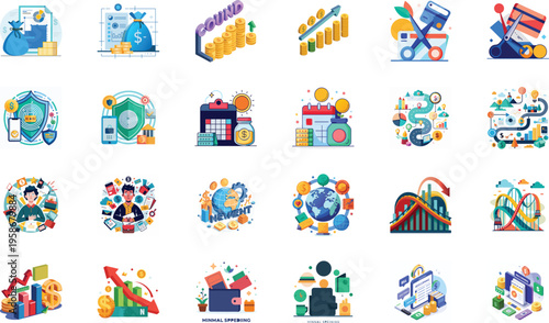 Startup business progress, rocket icons, finance chart graphs, development, innovation, success, strategy, growth.