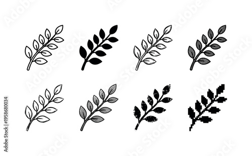 Black leaf clusters arranged neatly in two rows