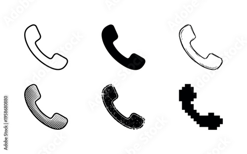 Six telephone icons arranged in two rows