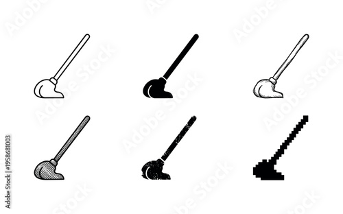 Six simple scoops stand in two rows