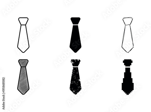 Six tie icons arranged in two rows