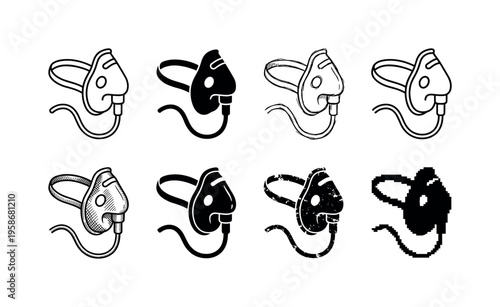 Simple cartoon mice with long tails and round eyes