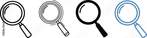 Four magnifying glasses in different styles
