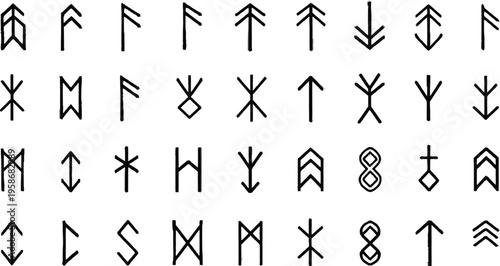 Elder futhark runes alphabet