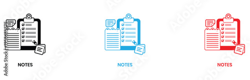 Three stages of digital note-taking with checklist and approval icons on clipboard