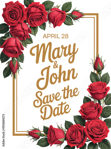 Floral wedding picture frame vector, elegant decorative frame with flowers and foliage designed for wedding invitations, photo borders, and romantic celebration design.