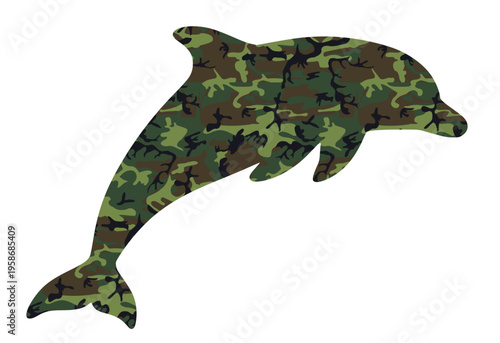 dolphin in camouflage style