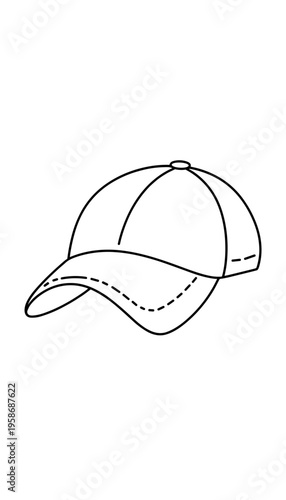 Outline of a baseball cap in minimalistic style  