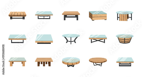 Modern Coffee Table Collection Set - Various Designs and Materials