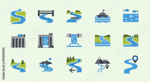 hydro energy icons