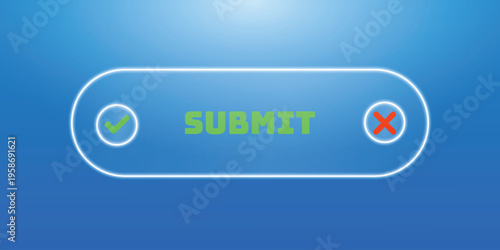 Modern Glassmorphism Submit Button UI with Neon Glow and Icons