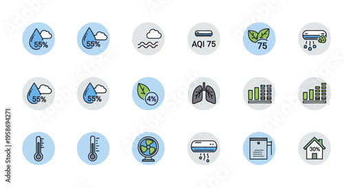 eco friendly icons set, environmental symbols, sustainable living
