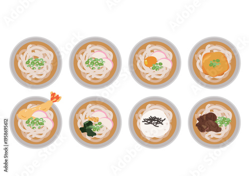 上から見たうどんセット