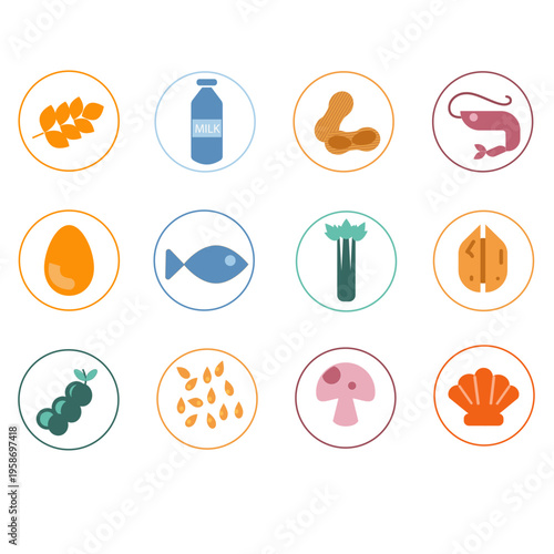 ALÉRGENOS SET ICONOS VECTORIALES
