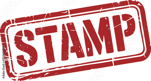Red Stamp Rubber Label Design