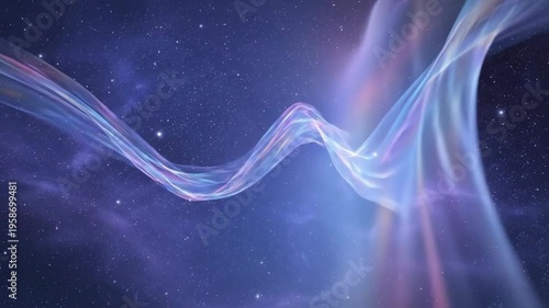 Abstract Colorful Flowing Light Wave in Space
