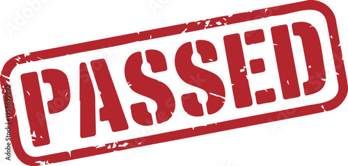 Red Passed Stamp Label Design
