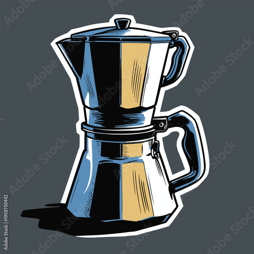 flat vector image of coffee maker