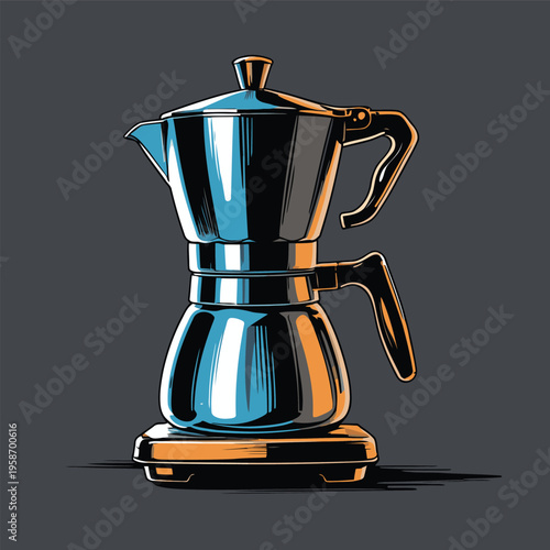 flat vector image of coffee maker
