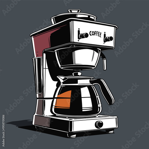 flat vector image of coffee maker