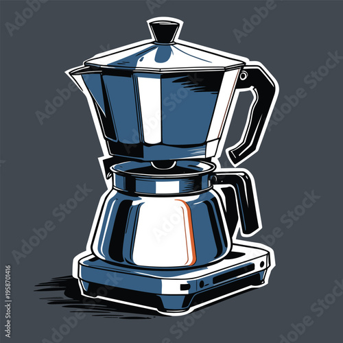 flat vector image of coffee maker