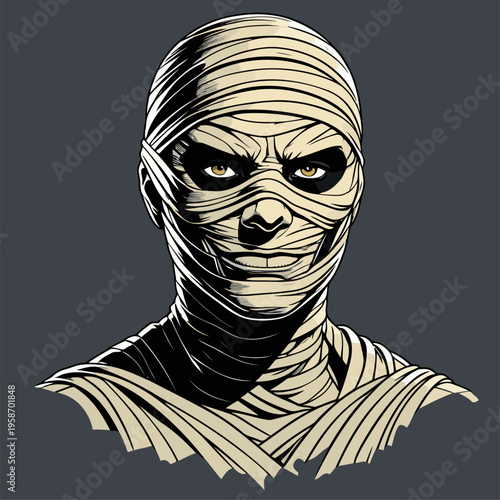 vector image of a mystical mummy