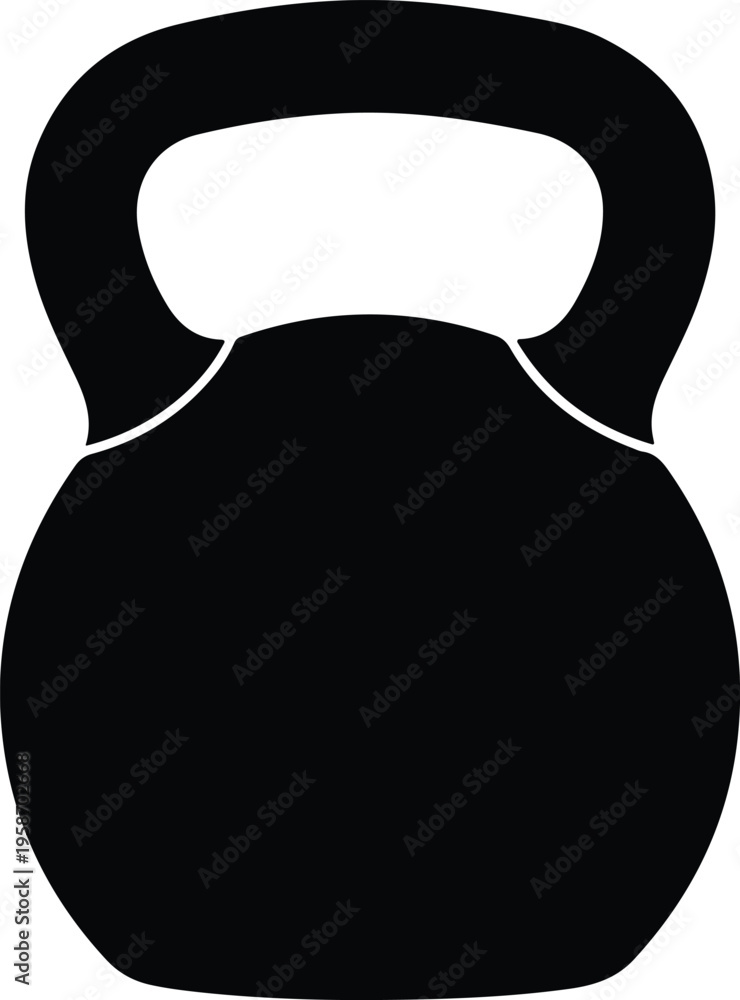 Fototapeta premium Silhouette heavy kettlebell equipment for strength and fitness training vector illustration
