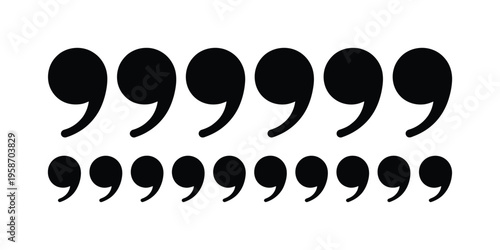 Quotation marks quote icon, symbol representing speech, text citation, and dialogue for writing, communication, and content design, vector illustration isolated on a white background.