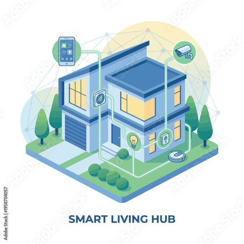 Modern smart home with technology integration