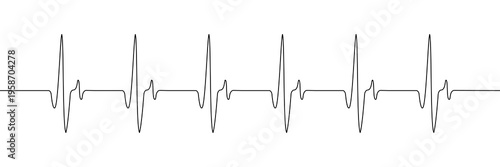 Картината върху платно heart beat line heartbeat health continuous icon pulse rate medical art love