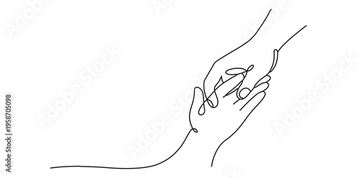 Black silhouette of a woman's hand holding a pencil to draw a creative sketch of a human palm symbol on a white background vector illustration