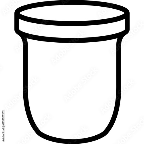 Minimalistic small clay assay fire crucible outline icon