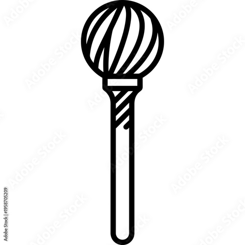 Minimalistic rotary carving burr bit outline icon