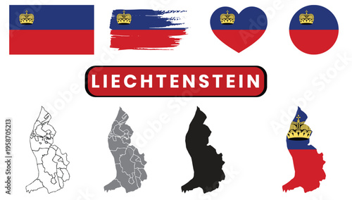 Liechtenstein flag and map variationsLiechtenstein flag and map variations