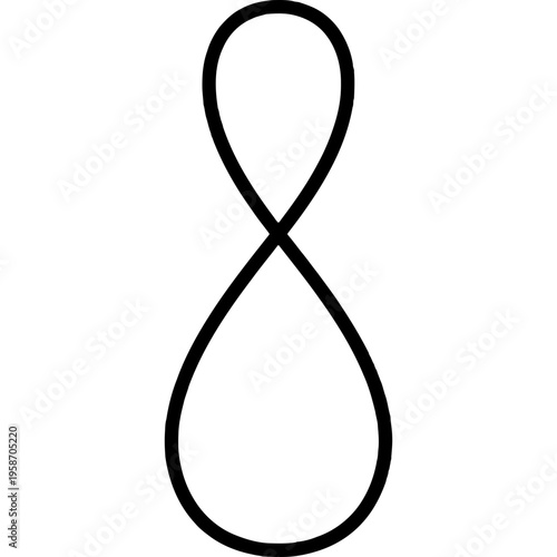 Minimalistic figure-eight analemma curve outline icon