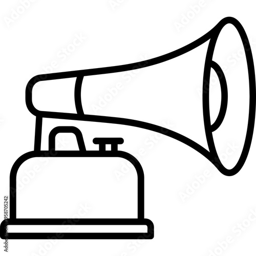 Minimalistic large foghorn warning device outline icon