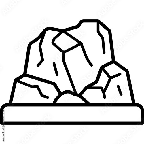 Minimalistic taxidermy habitat display base outline icon