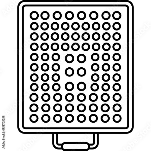 Minimalistic manual capsule filling machine outline icon
