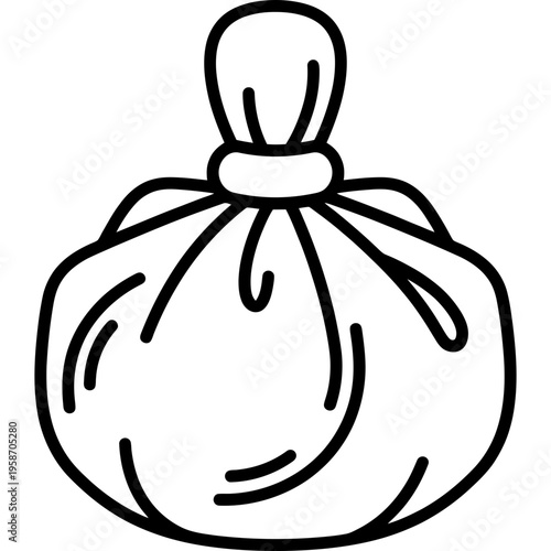 Minimalistic ink rubbing cloth pad outline icon