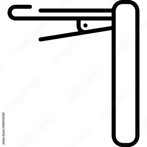 Minimalistic latch hook tool for rug making outline icon