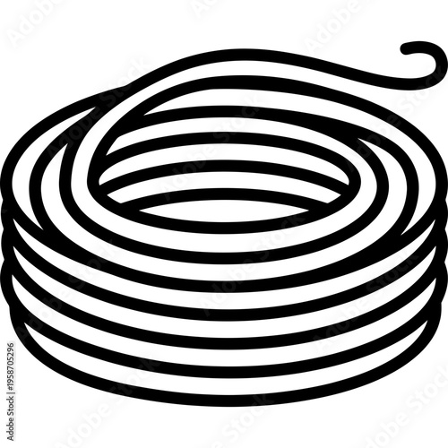 Minimalistic coil of heavy gauge mounting wire outline icon