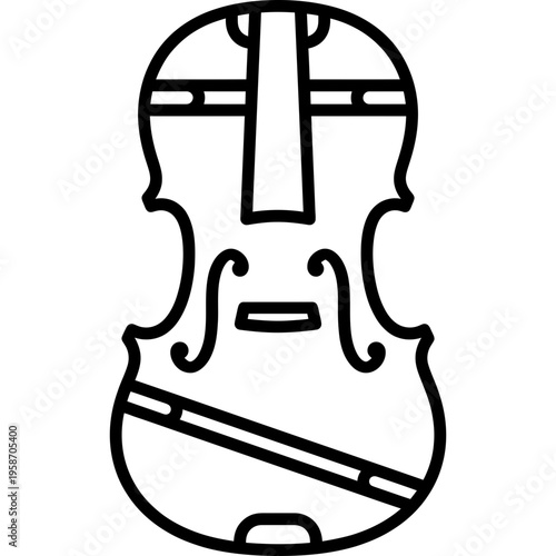 Minimalistic luthier violin body mold outline icon