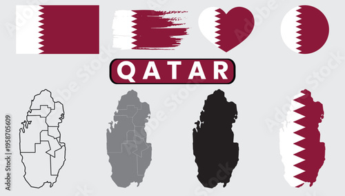Qatar flag variations and designsQatar flag variations and designs